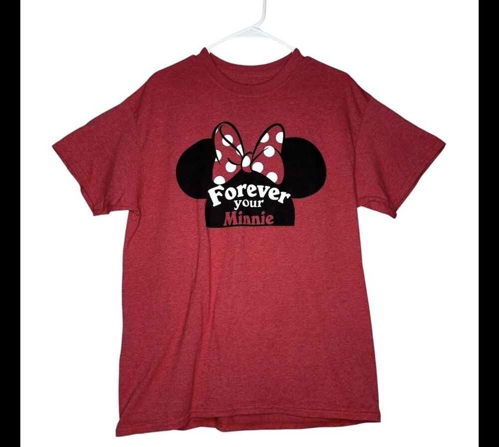 Disney Parks Women's Forever Your Minnie T shirt Large Red Polkadot Bow
